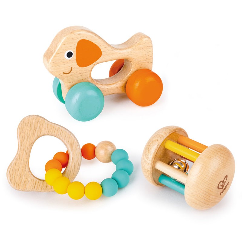 Coffret de jouets d'éveil premier âge pour accompagner les bébés dans la  découverte des sens et le développement de la motricité