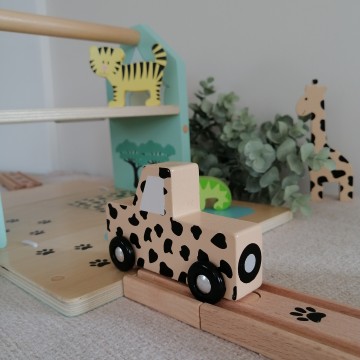 jouet en bois circuit safari Jabadabado