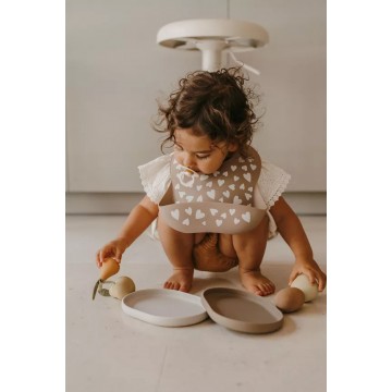 bavoir bébé taupe silicone réglqble