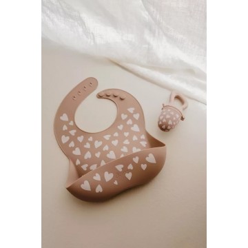 bavoir bébé silicone taupe